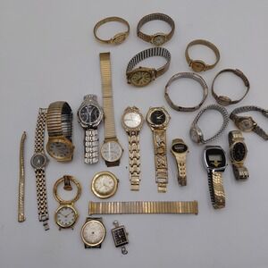 Mixed Brands Watch Lot For Parts Repair Only Jeweler Special Gold Tone Vtg Read